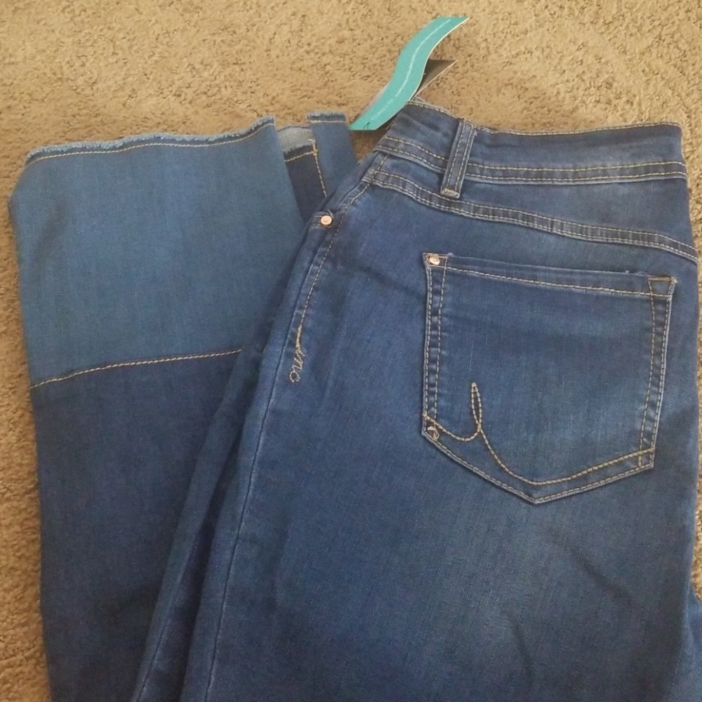 INC Skinny Leg step hem ankle jeans